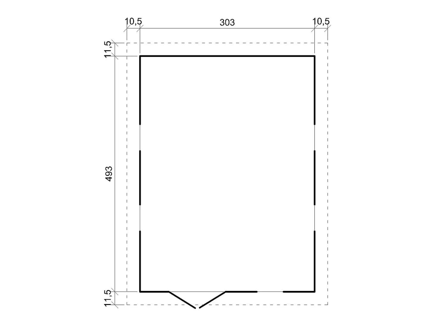 Galpão de madeira - 14.94 m² / H226x516x324 cm - M337+M337G
