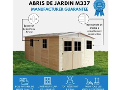 Galpão de madeira - 14.94 m² / H226x516x324 cm - M337+M337G