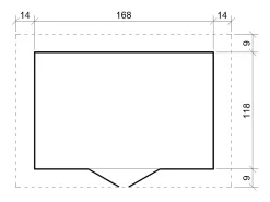 Galpão de madeira com chão impregnado - 1.98 m² / H218x196x136 cm - M367C+M367G