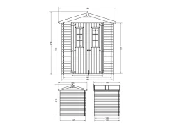 Galpão de madeira com chão impregnado - 2.82 m² / H218x196x186 cm - M320C+M320G