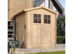 Galpão de madeira com chão impregnado - 2.82 m² / H218x196x186 cm - M320F+M320G