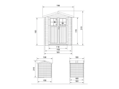 Galpão de madeira com chão impregnado - 2.82 m² / H218x196x186 cm - M320F+M320G