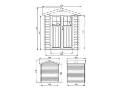 Galpão de madeira para jardim - 4.33 m² / H218x226x236 cm - M369F