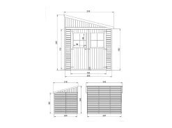 Galpão jardim de madeira - 6 m² / H245x318x218 cm - M339A