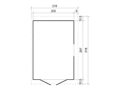 Galpão jardim de madeira - 6 m² / H245x318x218 cm - M339A