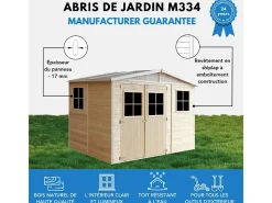 Galpão jardim de madeira - 6 m² / H226x324x216 cm - M334+M334G
