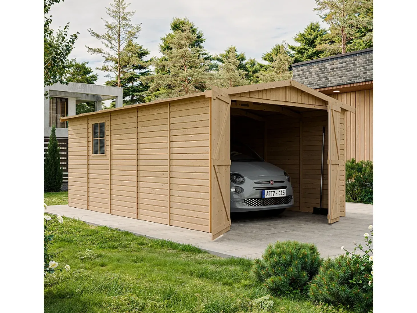 Garage de madeira - 15 m² / H222x516x324 cm - M101