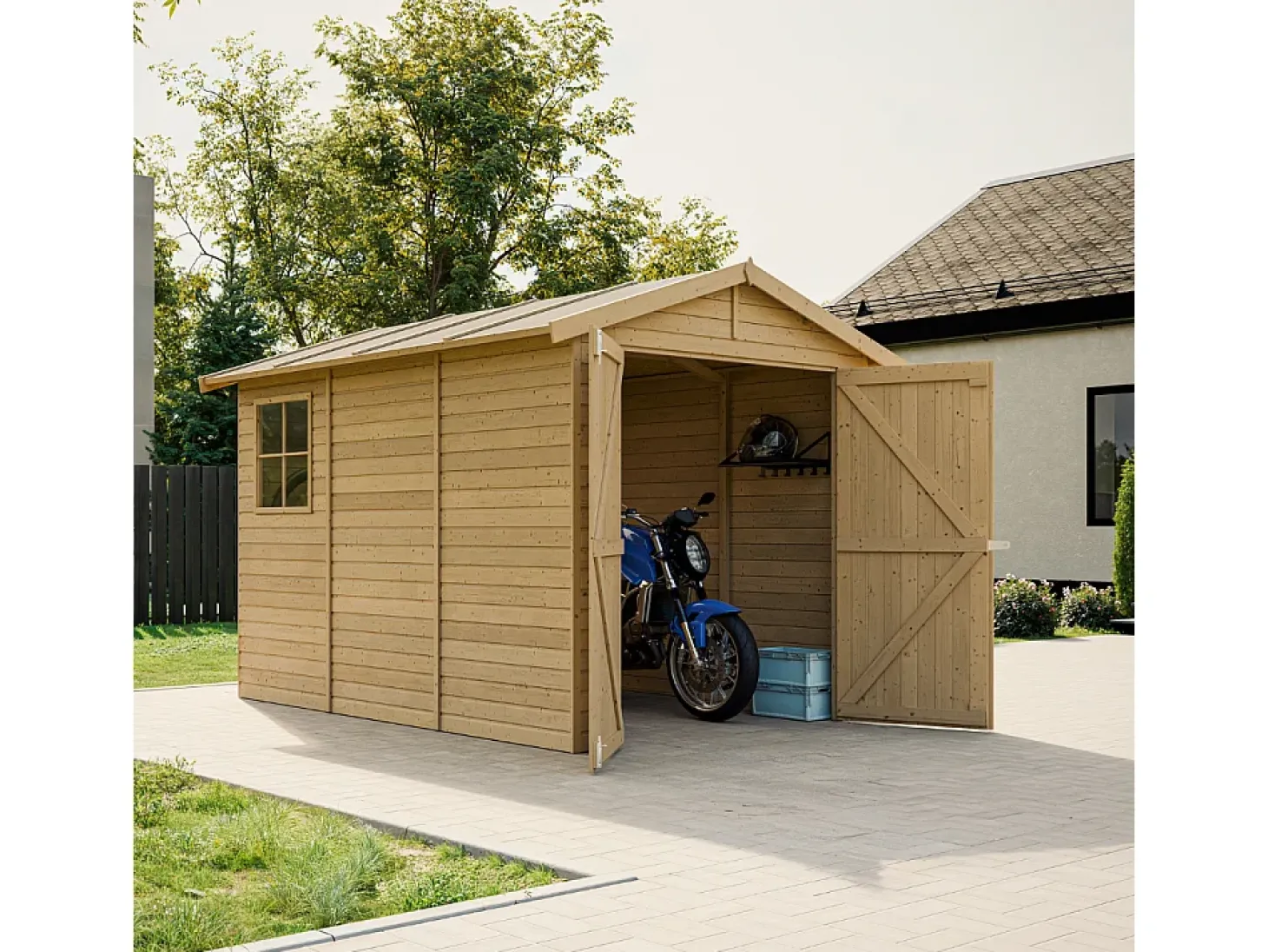 Garage de madeira - 6 m² / H222x320x244 cm - M105