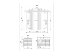 Garage de madeira - 6 m² / H222x320x244 cm - M105