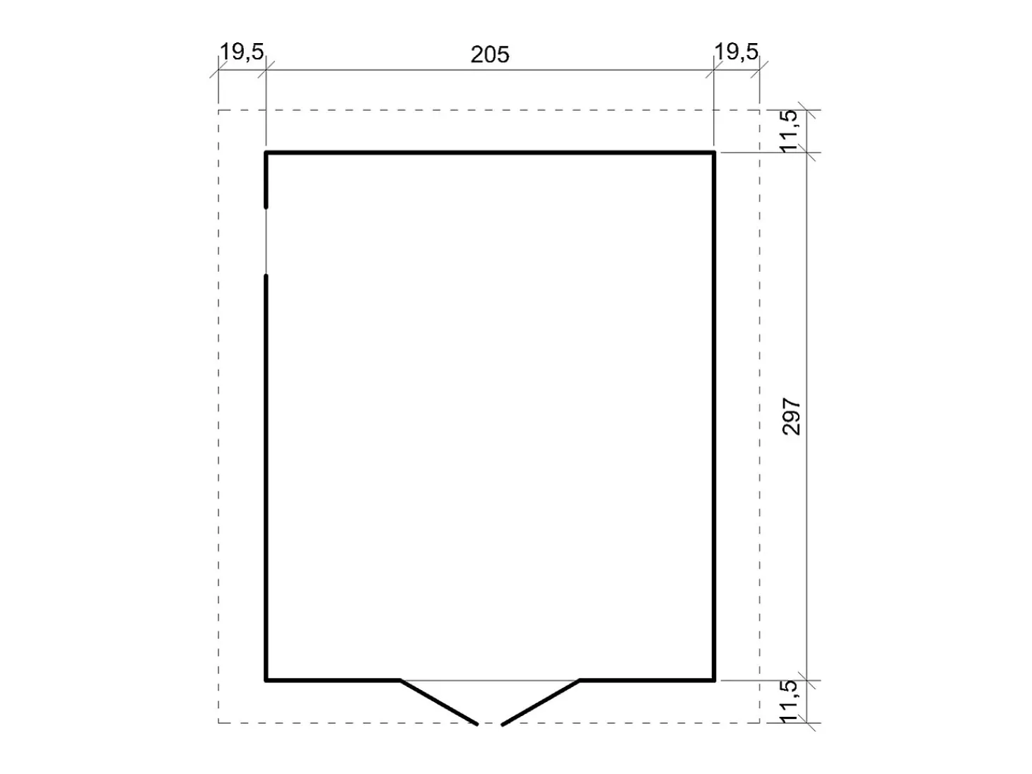 Garage de madeira - 6 m² / H222x320x244 cm - M105