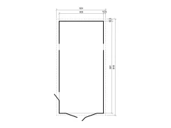 Garage de madeira - 18 m² / H222x616x324 cm - M102