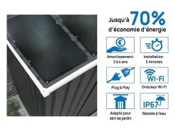 Garagem de metal "Houston" com painel solar - 18,56 m² - Antracite
