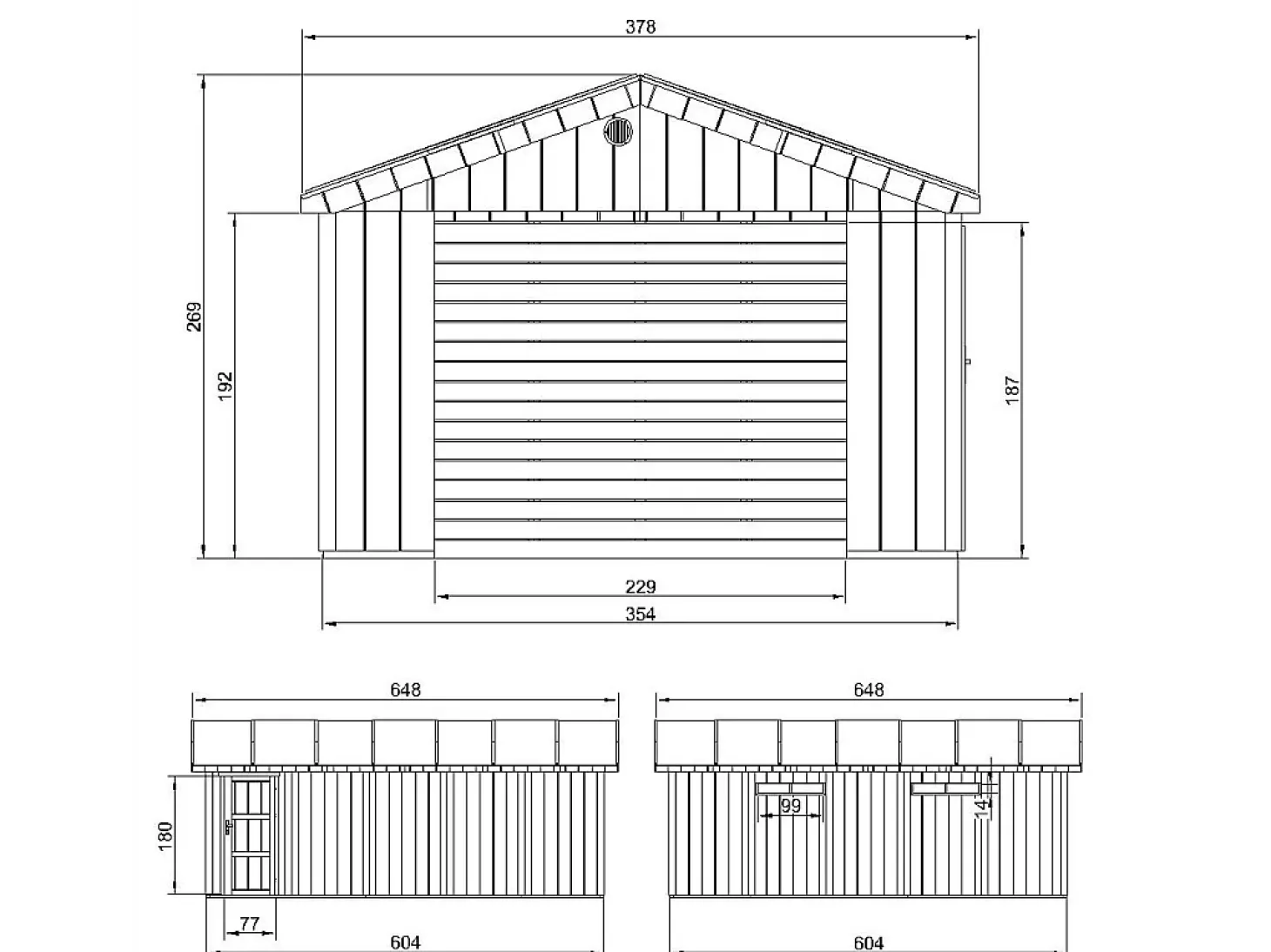 Garagem de qualidade premium - 21 m² / C378xL648 cm - M992B