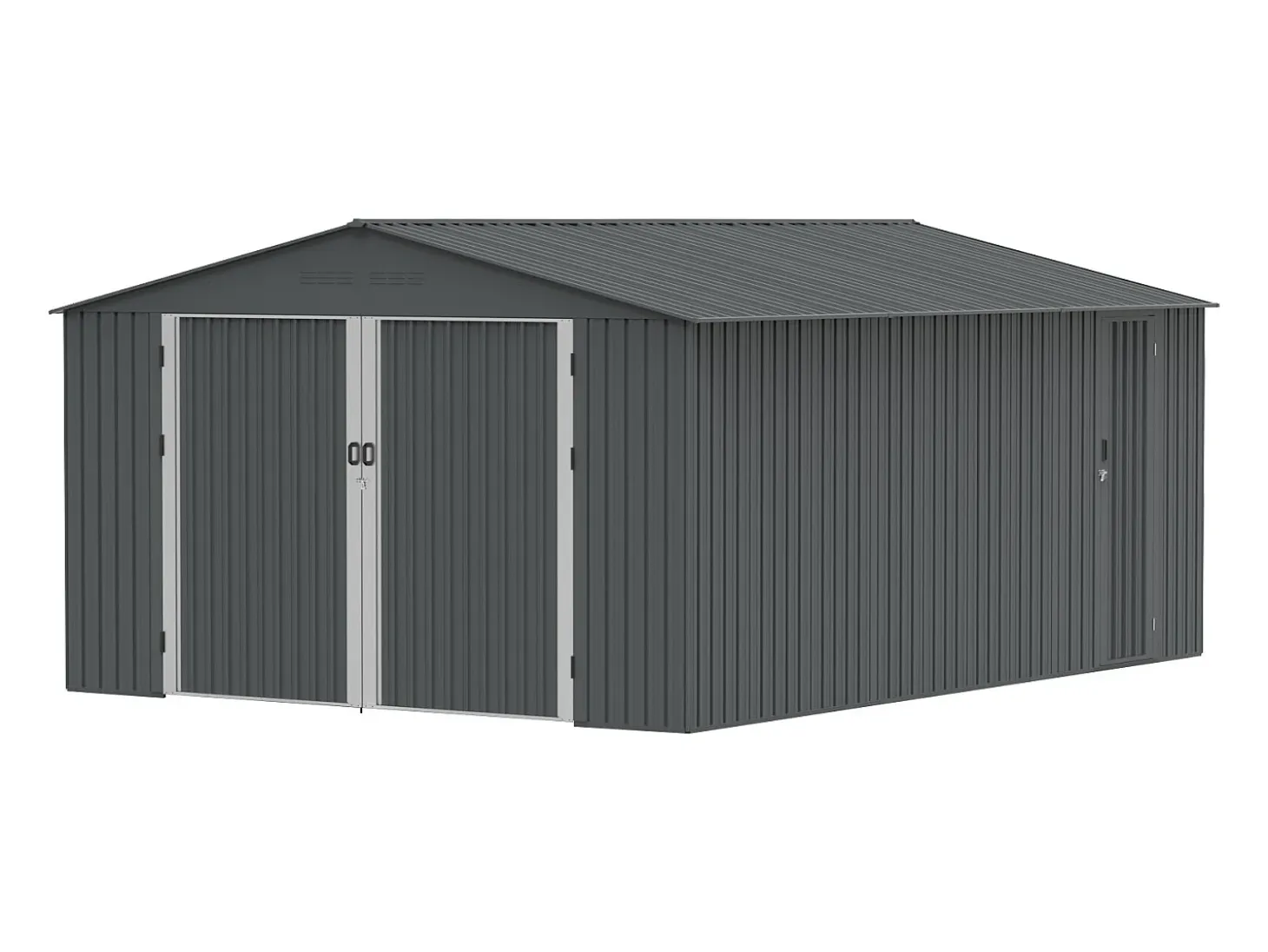Garagem em aço galvanizado cinza antracite - porta lateral - 19 m² - RIDOSO