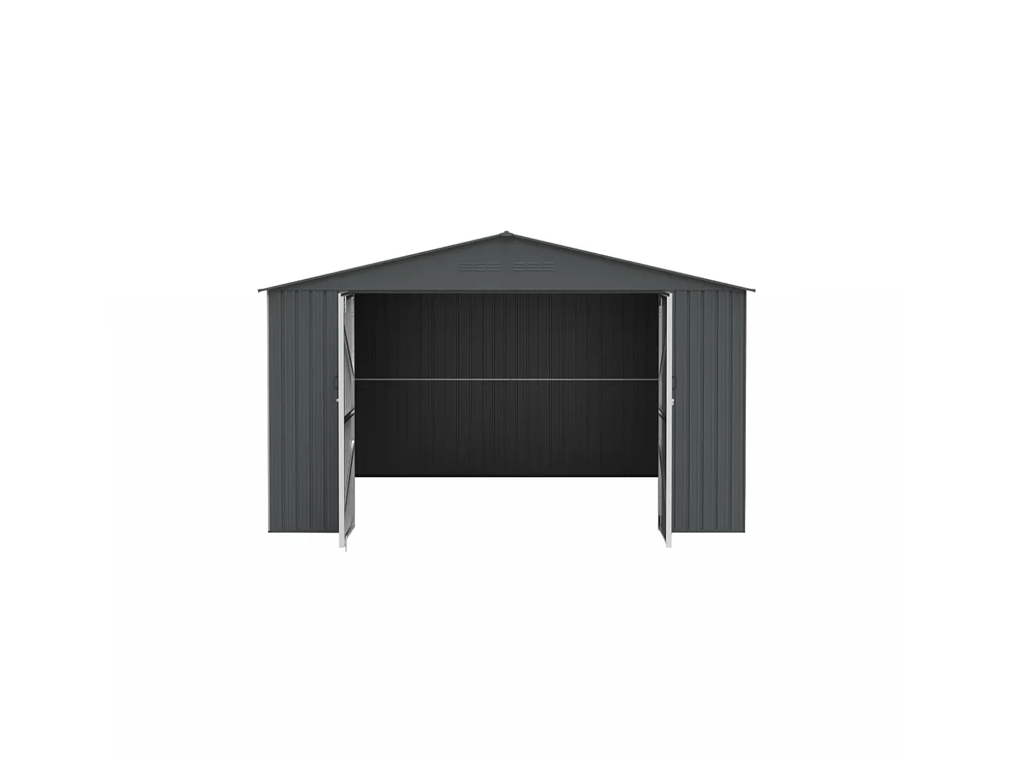 Garagem em aço galvanizado cinza antracite - porta lateral - 19 m² - RIDOSO