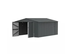Garagem em aço galvanizado cinza antracite - porta lateral - 19 m² - RIDOSO