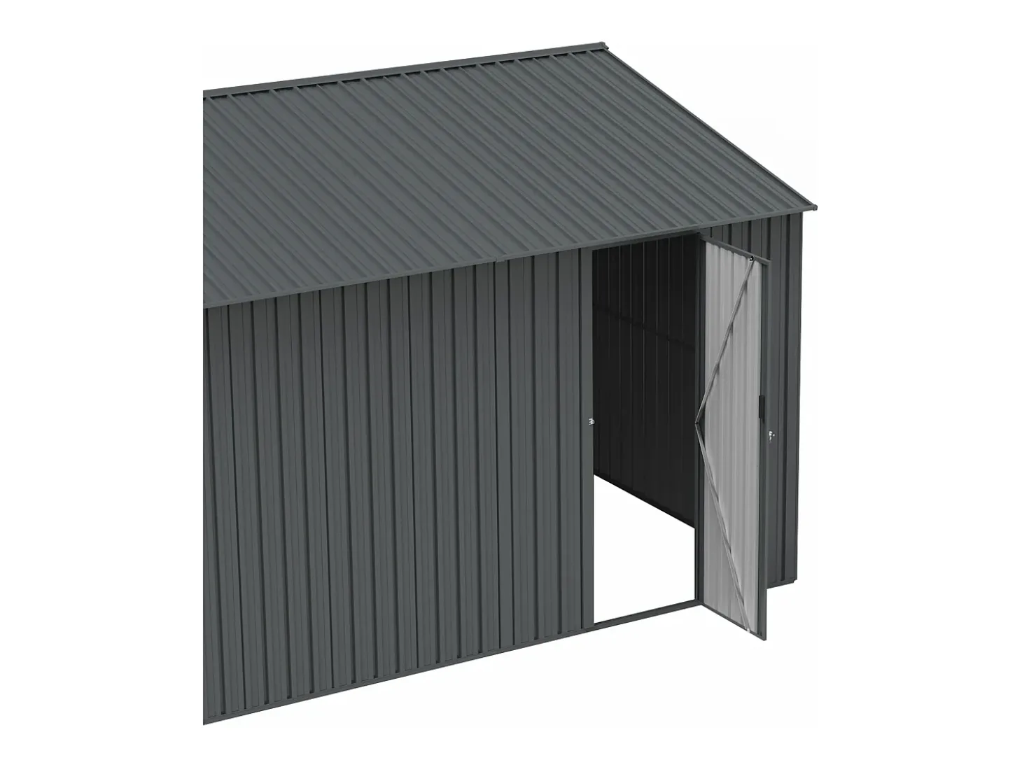 Garagem em aço galvanizado cinza antracite - porta lateral - 19 m² - RIDOSO