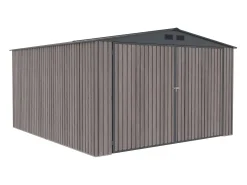 Garagem em aço galvanizado efeito madeira cinzenta 15,1 m² NERON