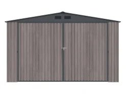 Garagem em aço galvanizado efeito madeira cinzenta 15,1 m² NERON