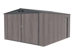 Garagem em aço galvanizado efeito madeira cinzenta 15,1 m² NERON