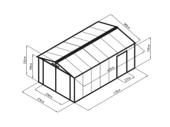 Garagem em aço galvanizado efeito madeira cinzenta 15,1 m² NERON