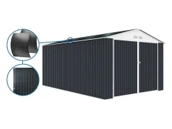 Garagem metálica "Houston" - 15,36 m² Com painel solar - Antracite