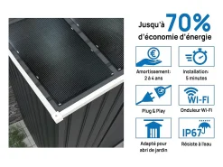 Garagem metálica "Houston" - 15,36 m² Com painel solar - Antracite