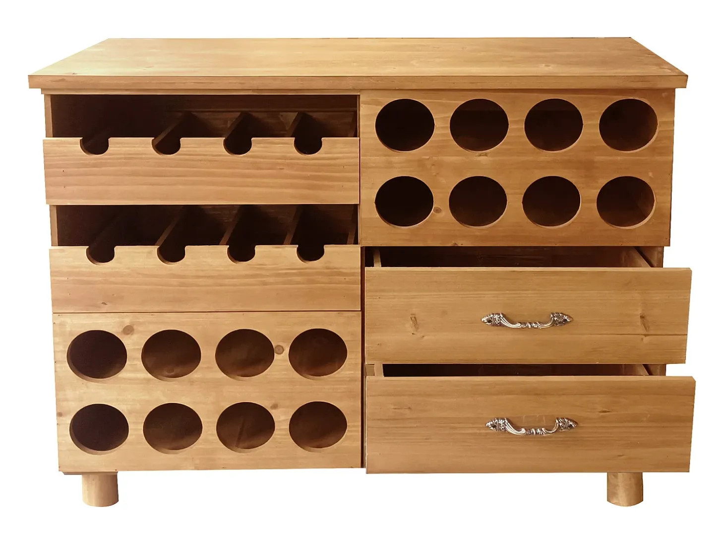 Garrafeira, armário para vinho em madeira C90 x L32 x A69 cm natural - RIOJA