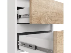 Gaveta Jerry 80cm Moderna - Branco/Carvalho de Sonoma, 3 Gavetas 1 Porta