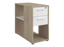 Gaveteiro de mesa Veltis com rodízios, 2 gavetas (1 com fechadura)