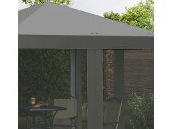 Gazebo de aço e tecido Oxford 420D - 3x3m 9 m² - com cortinas - 2 portas com zíper