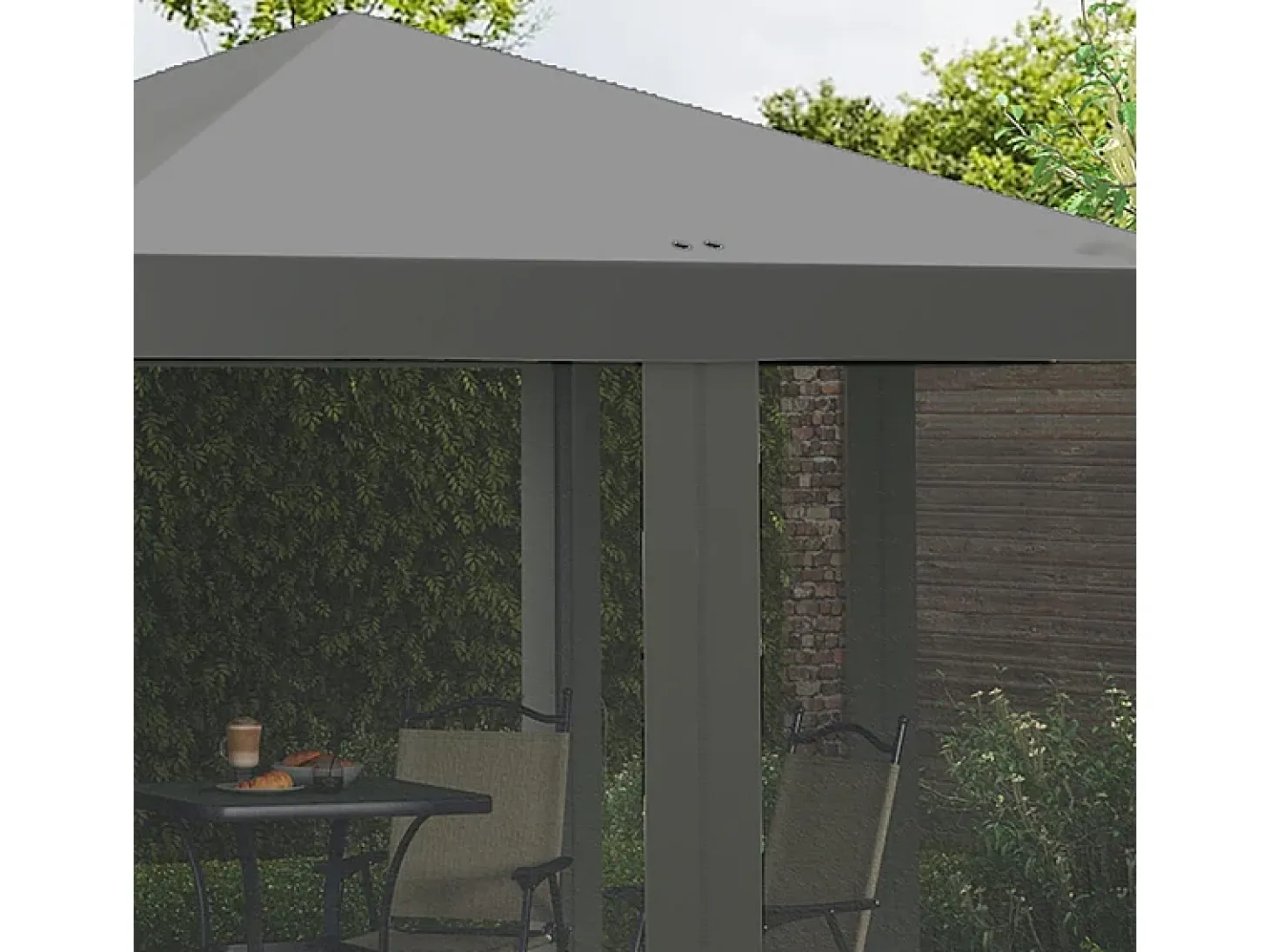 Gazebo de aço e tecido Oxford 420D - 3x3m 9 m² - com cortinas - 2 portas com zíper