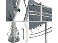 Gazebo de jardim 3,5 m de diâmetro cinza antracite 2208176