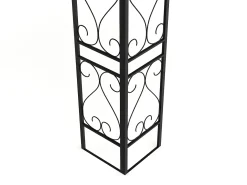 Gazebo de jardim em metal estilo ferro forjado - Preto e Bege - FIDALA