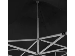 Gazebo dobrável dobrável 3 X 3 preto revestido em PVC impermeável