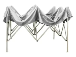 Gazebo dobrável dobrável 3 X 4,5 Branco revestido em PVC impermeável
