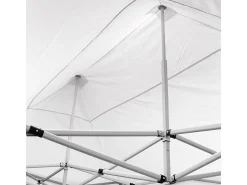 Gazebo dobrável dobrável 3 X 4,5 Branco revestido em PVC impermeável