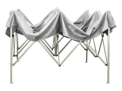 Gazebo dobrável 2X2 branco revestido em PVC impermeável
