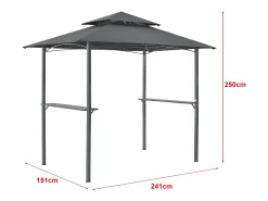 Gazebo para churrasco 250 x 241 x 151 cm cinza escuro antracite 03_0008738