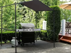 Gazebo pergolado para churrasco - 277 x 149 cm - Antracite -