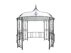 Gazebo TILCARA metal feitio forjado lona D300xA290cm Branco