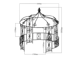 Gazebo TILCARA metal feitio forjado lona D300xA290cm Branco