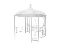 Gazebo TILCARA metal forjado telhado poliéster D300xA290cm Branco