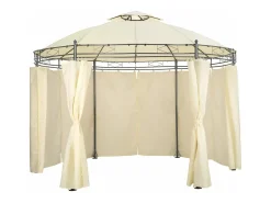 Gazebo/abrigo de jardim 3,5 m de diâmetro cor creme 2208175