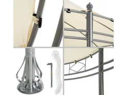 Gazebo/abrigo de jardim 3,5 m de diâmetro cor creme 2208175