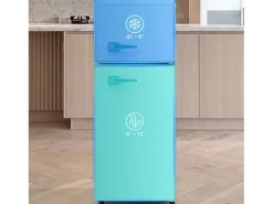 Geladeira de duas dotas, 28L + 64L, com 3 prateleiras e LEDs, -27 ° C a 13 ° C, 116 kWh/ano, eficiência energética de