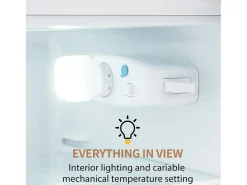 Geladeira de duas dotas, 28L + 64L, com 3 prateleiras e LEDs, -27 ° C a 13 ° C, 116 kWh/ano, eficiência energética de