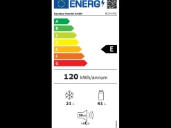 Geladeira de porta dupla com ajuste e rodízios - 72L - 120kWh/ano - baixo nível de ruído de 39 dB - 45x46x91cm