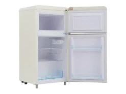 Geladeira de porta dupla com ajuste e rodízios - 72L - 120kWh/ano - baixo nível de ruído de 39 dB - classe E - 45x44x91cm