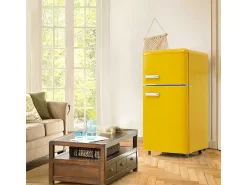 Geladeira de porta dupla com ajuste e rodízios - 72L - 120kWh/ano - baixo nível de ruído de 39 dB - classe E - 45x44x91cm